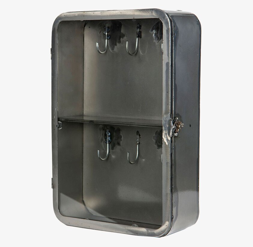 Nyckelskåp Rå Metall från A Lot Decoration på ljus vägg