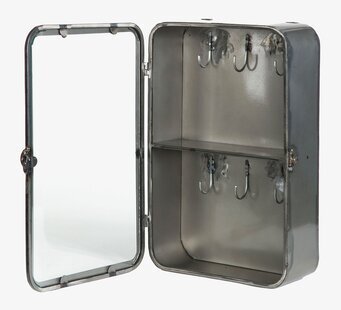 Nyckelskåp Rå Metall från A Lot Decoration med glasdörr