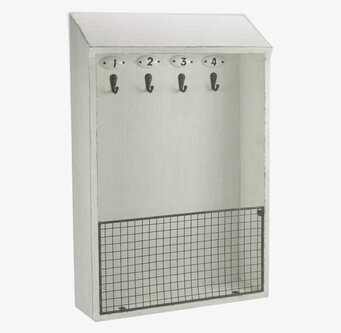 Träskåp Nycklar/Post från Weiste med krokar och nätfack