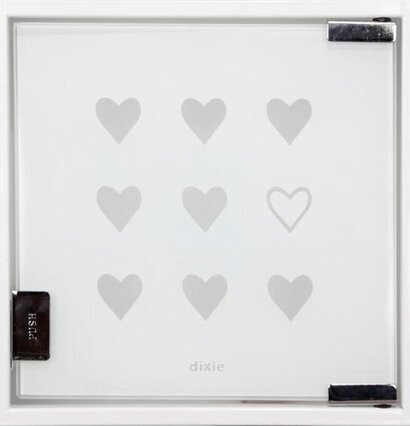 Nyckelskåp Hjärtlig Vit från Dixie med nio hjärtan och glas