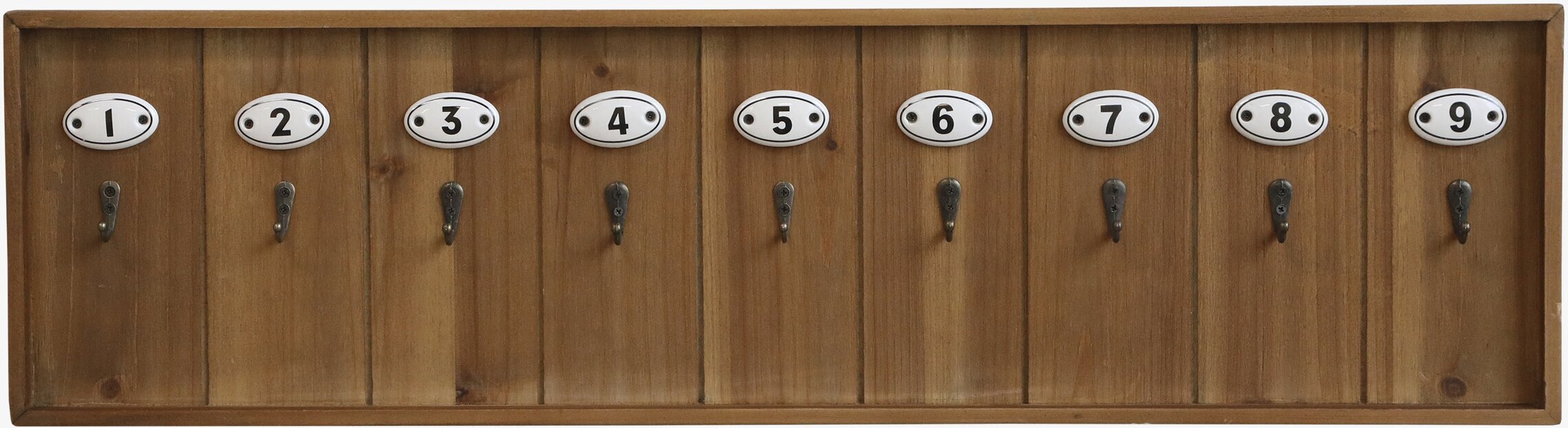 Nyckeltavla 9 Krokar från Chic Antique med rustik trädesign