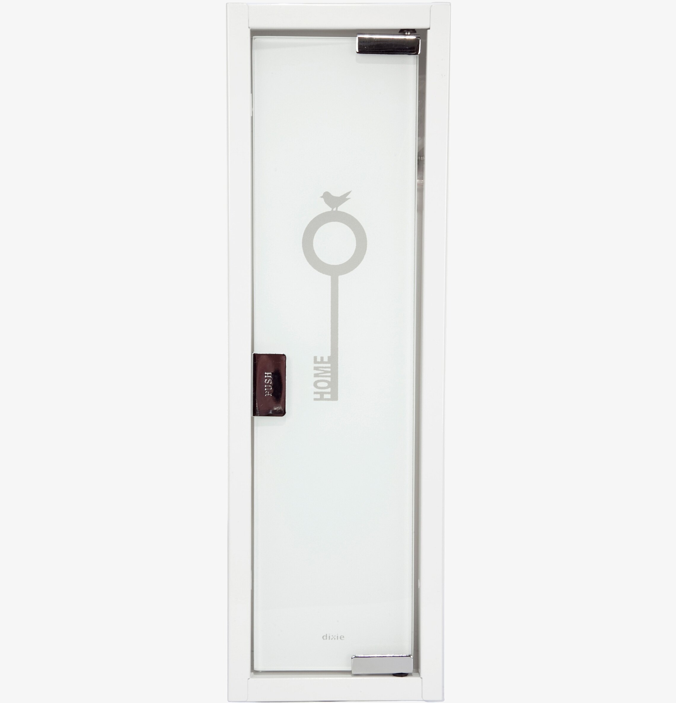 Nyckelskåp Home vit från Dixie med glasdörr och nyckelkrokar