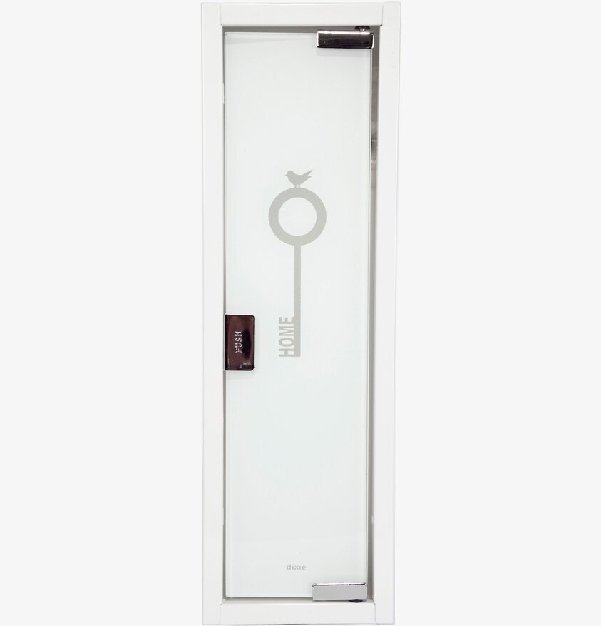 Nyckelskåp Home vit från Dixie med glasdörr och nyckelkrokar