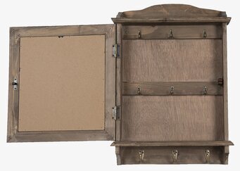 Bild av rustikt nyckelskåp i antikbrun träfinish