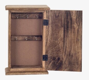 Bild av stilrent och funktionellt nyckelskåp i trä