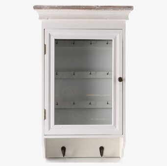 Nyckelskåp Brimsö Vit från Interstil med glasdörr och krokar