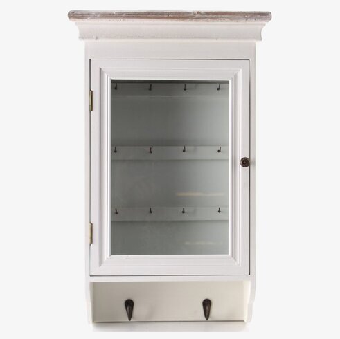 Nyckelskåp Brimsö Vit från Interstil med glasdörr och krokar