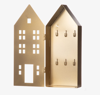 Nyckelskåp Hus Guld 4Living Nyckelförvaring Nyckelhängare