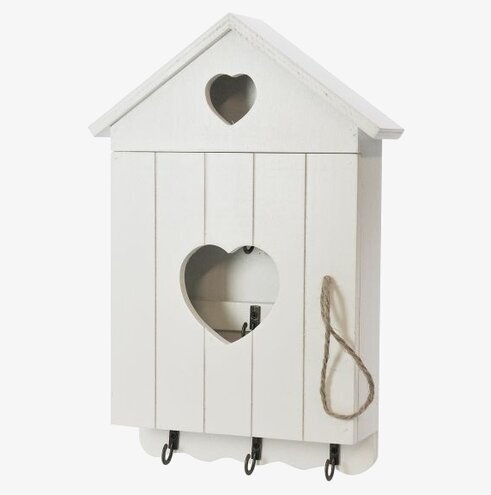 Nyckelskåp Hus från Weiste med hjärtformade öppningar