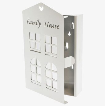 Nyckelskåp Metall Vit från Weiste med husfönsterdesign